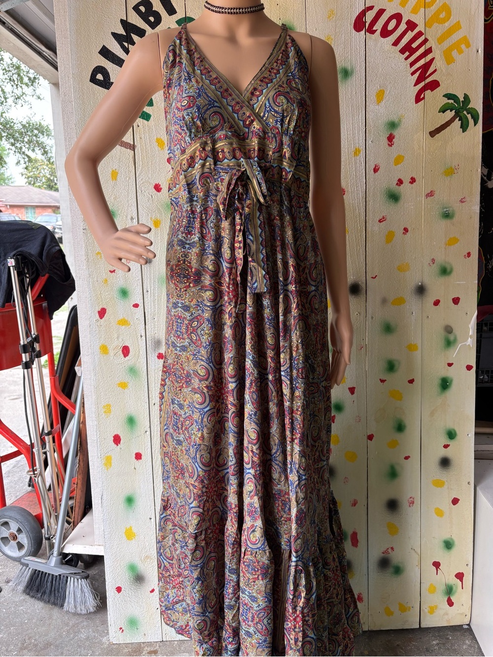 Boho Paisley Maxi Dress - Multicolor